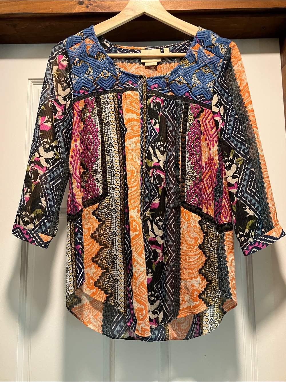 Vanessa Virginia Boho Patchwork Top